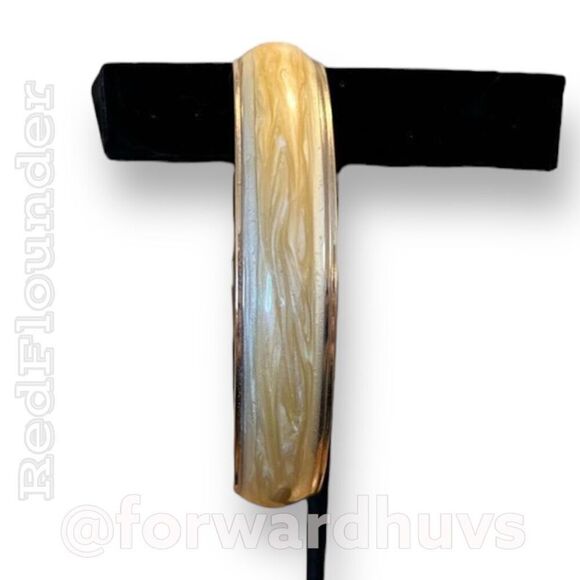 Small to Medium Size Avon Swirled Enamel Gold Tone Bracelet - Elegant - Picture 1 of 7